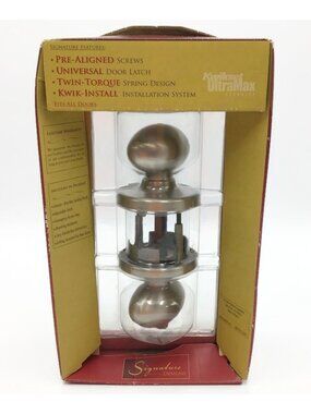 Qwikset UltraMax Door Knob Bed Bath Interior Non Key Lock Satin Nickel 97300-582